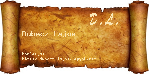 Dubecz Lajos névjegykártya