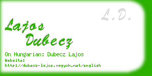 lajos dubecz business card
